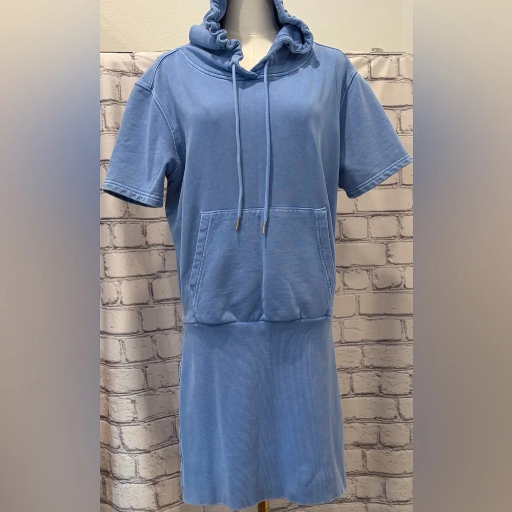 SER.O.YA Size:L Women Rory Blue Hoodie Sweatshirt Dress 100% Cotton - Picture 9 of 14